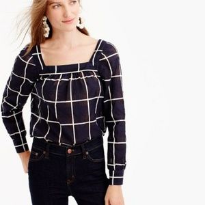 J. Crew Petite Windowpane top